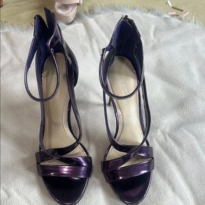 Purple Stiletto Heels with Strappy Design